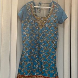 Selling blue heavy salwar suit $85